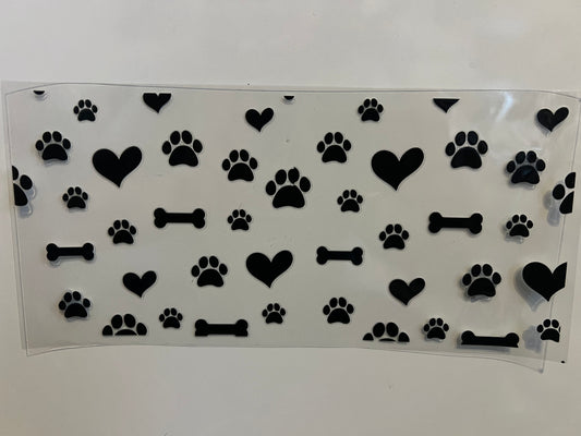 Paw prints and hearts wrap (dog / cat) (E)