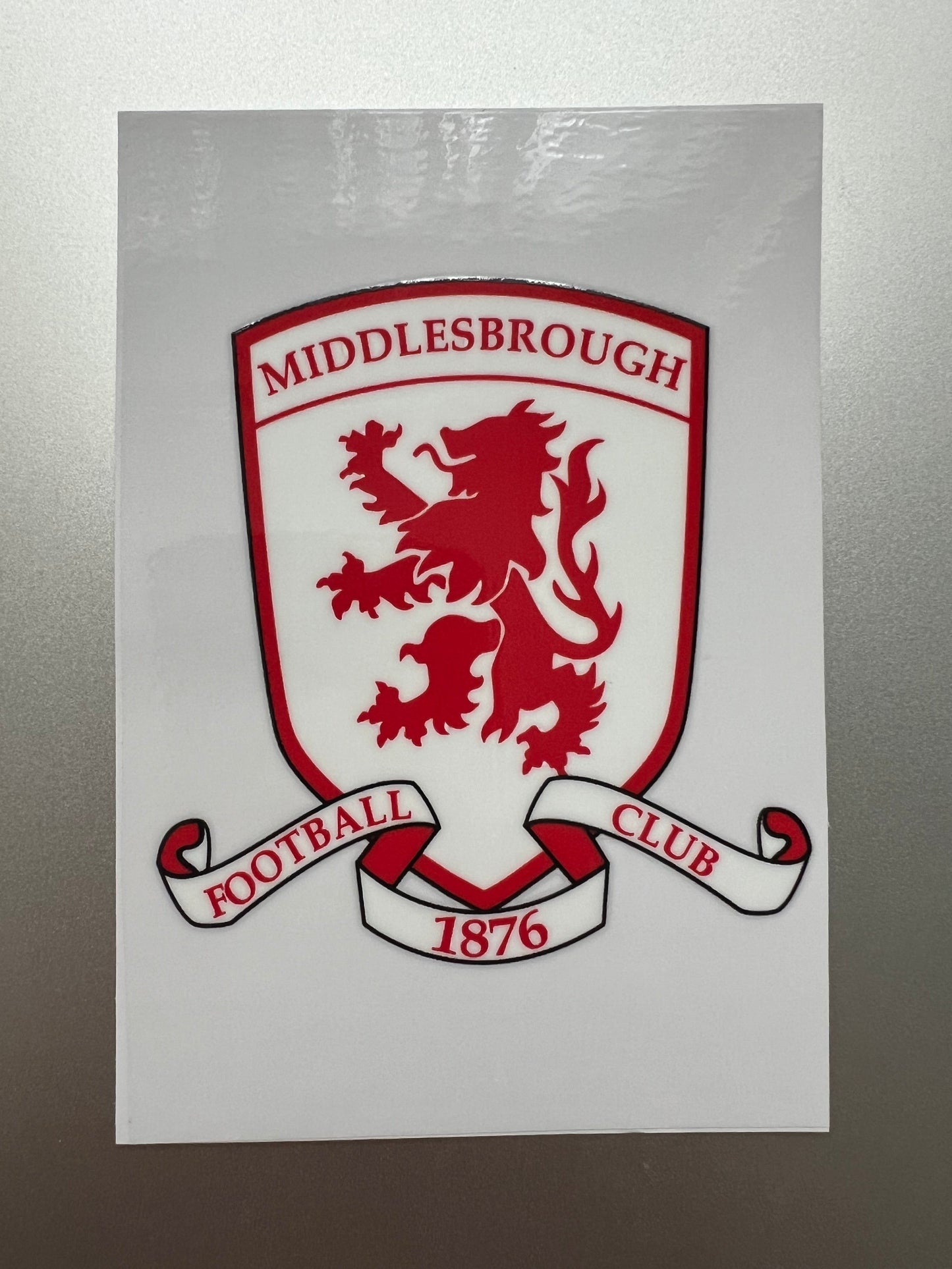 Middlesborough football club badge uvdtf decal