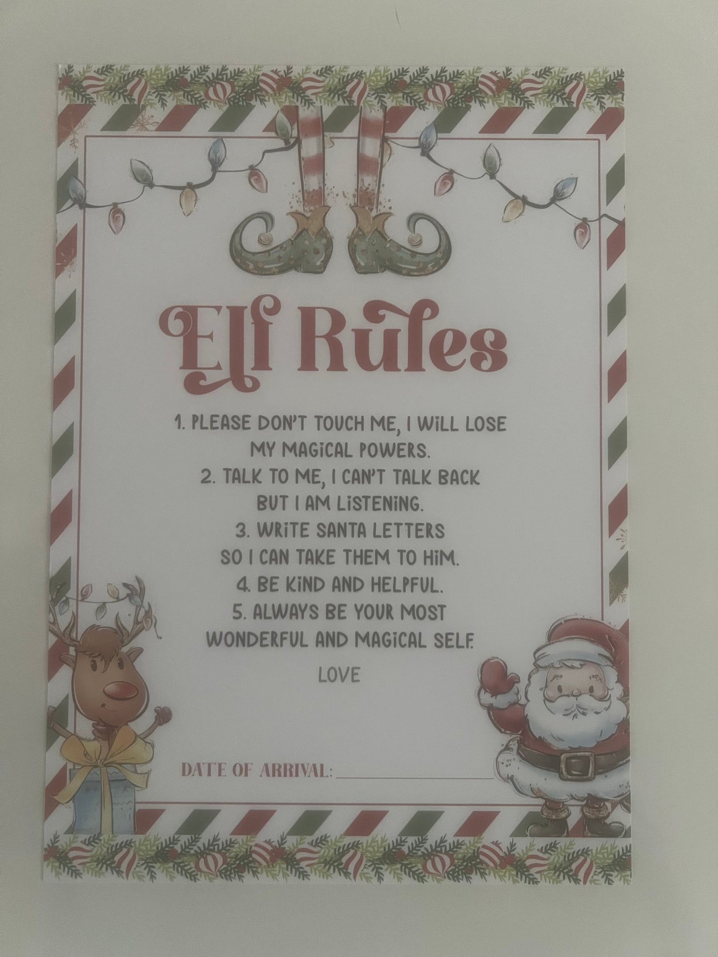 Elf and Santa letters, certificates and rules complete 6 piece set